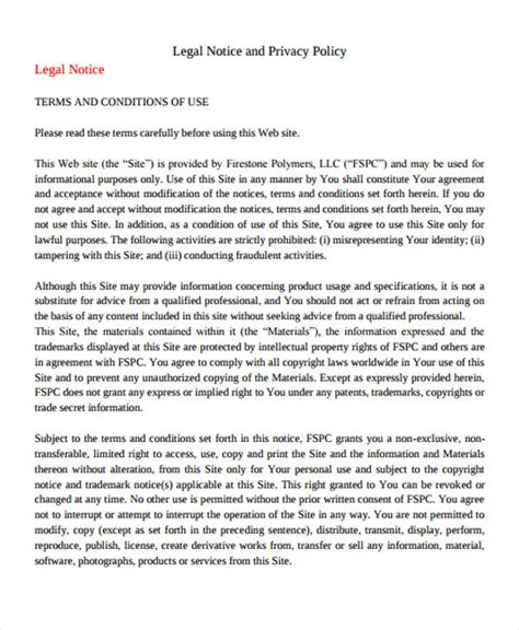 LEGAL NOTICE & TERMS OF USE 